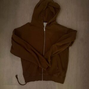 Brandy Melville Brown Zip-Up Hoodie